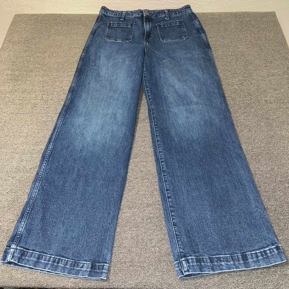 Old Navy Extra High-Rise Wide Leg Jeans Women's Size 14 Tall Blue Medium Wash